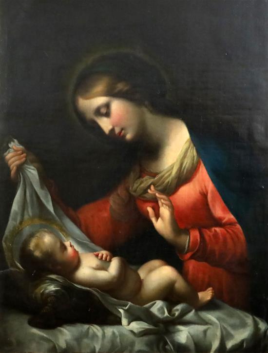 19th century Italian School Madonna and child 38.5 x 29in.